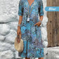 💥🌈2026 Hot Sale 50% OFF🤩Safari Chic Leopard Linen-Cotton Midi Dress –🌿V-Neck & Relaxed Elegance