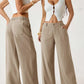 🥳2026 HOT SALE 50% OFF! 🥳💞50K+ SOLD!🌸Women's Cotton Linen Palazzo Pants Summer Flowy Wide Straight Leg Beach Trousers With Pocket Casual Solid Color Soft Elastic High Waist Lounge Pants