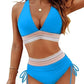⏰2026 Summer Hot Sale 60% OFF⏳High Waisted Tummy Control Color Block Bikini Set 🕶️
