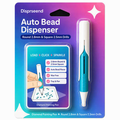 🔥 Last Day 50% OFF – 💎 Automatic 5D Diamond Art Bead Dispenser Pen & Tray Set