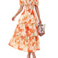 ⏰Summer Hot Sale 50% OFF💃Women's Floral Square Neck Puff Short Sleeve Smocked Tiered Dress