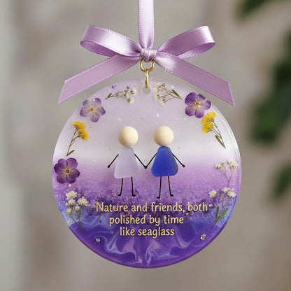 💜Emotional Sea Glass Christmas Ornament✨Shaped by Nature & Crafted by Hand🪻