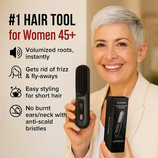 🏆2026 Hot Sale 50% OFF💁‍♀️Wireless Ceramic Heating Hair Straightening Hairbrush