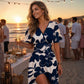 💥👗2026 Summer Hot Sale 49% OFF🌺🌊Women's Ruffle Sleeve Sexy Sundress Floral V Neck Short Wrap Dress with Pockets✨Holiday Beach Pocket Mini Dress