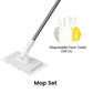🔥Last Day Sales 70% OFF🧹Extendable Telescopic Disposable Flat Clip Mop with 4 Reusable Cloths💦, 360° Swivel Lightweight Floor Mop