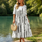 🔥LAST DAY SALE - 49% OFF👗🌸Women’s Elegant Floral Print Round-Neck Long Dress