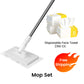 🔥Last Day Sales 70% OFF🧹Extendable Telescopic Disposable Flat Clip Mop with 4 Reusable Cloths💦, 360° Swivel Lightweight Floor Mop