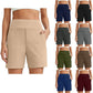 ⏳HOT SALE 49% OFF🔥 Women's High-Waist Bermuda Shorts with Pockets 🎯 |  Tummy Control & 4-Way Stretch – Soft as butter -Running Yoga Casual Activewear 😎 ☁️