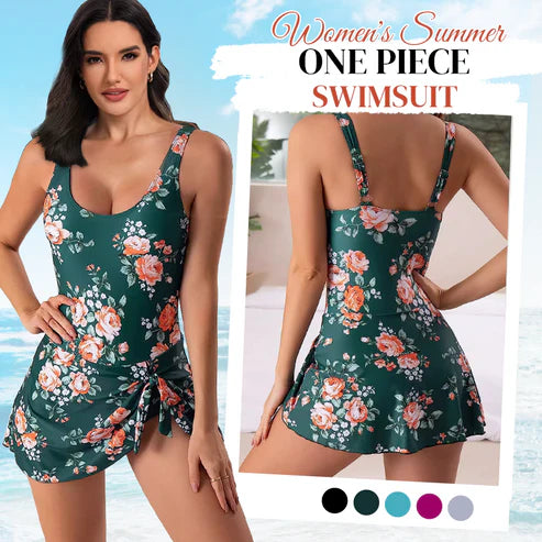 🔥Last Day Sale 50% OFF💃2026 Summer Seaside Trend Swimwear—Women's One Piece Tummy Control Tie Knot Swimsuit