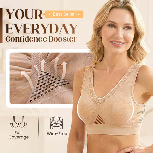 🏆 Last Day Special Price £8.99 ! 💐 Buy 1 Get 1 Free 🎁 🌸🎉Women's Elegant High-Support Pure Cotton Buttonless Comfy Lifting Bra