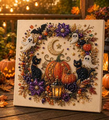 ⏳Time-Limited Special 60%Off⏰👻 Halloween Ghost Pearl Art DIY Kit – Create a Sparkling Spooky-Cute Masterpiece for Your Home