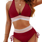 ⏰2026 Summer Hot Sale 60% OFF⏳High Waisted Tummy Control Color Block Bikini Set 🕶️