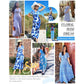 👗Summer Hot Sale 50% OFF🌈 Women's V neck Ankle Length Floral Print Beach Long Flowy Maxi Dress with Pockets🎀