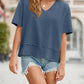 🏖️Summer Cool Deal: ONLY ￡11.99!💃Women's Half Sleeve V-Neck Top with Patchwork Hem
