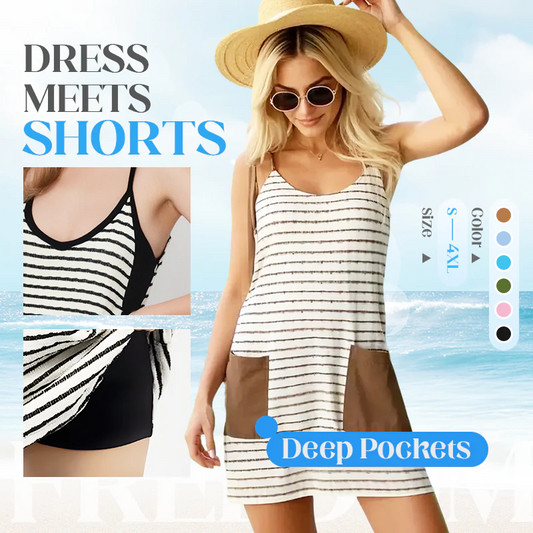 🔥LAST DAY SALE: ONLY ￡13.99!!👗50% OFF! Women's Sleeveless Summer Dress with Shorts – 2-in-1 effortless style! Built-in shorts for comfort & confidence. Ready in seconds for sunny days. 🌞🌸