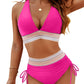 ⏰2026 Summer Hot Sale 60% OFF⏳High Waisted Tummy Control Color Block Bikini Set 🕶️