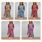 💥🌈2026 Hot Sale 50% OFF🤩Safari Chic Leopard Linen-Cotton Midi Dress –🌿V-Neck & Relaxed Elegance