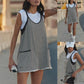 ✨SUMMER HOT SALE 50%OFF🎀Women's Summer Sleeveless V-Neck Striped Athletic Mini Dress with Built-in Shorts
