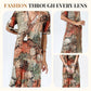 💥🌈2026 Hot Sale 50% OFF🤩Safari Chic Leopard Linen-Cotton Midi Dress –🌿V-Neck & Relaxed Elegance
