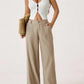 🥳2026 HOT SALE 50% OFF! 🥳💞50K+ SOLD!🌸Women's Cotton Linen Palazzo Pants Summer Flowy Wide Straight Leg Beach Trousers With Pocket Casual Solid Color Soft Elastic High Waist Lounge Pants