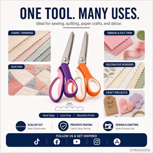 🥳2026 HOT SALE💞50K+ SOLD!✨✂️Multipurpose DIY Pinking Shears Serrated Scissors – Precise and Easy to Use