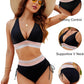 ⏰2026 Summer Hot Sale 60% OFF⏳High Waisted Tummy Control Color Block Bikini Set 🕶️