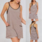 ✨SUMMER HOT SALE 50%OFF🎀Women's Summer Sleeveless V-Neck Striped Athletic Mini Dress with Built-in Shorts