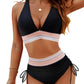 ⏰2026 Summer Hot Sale 60% OFF⏳High Waisted Tummy Control Color Block Bikini Set 🕶️