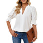 😍LAST DAY SALE 50% OFF-Special Price £12.99🎁☀️🌺Floral V-neck Puff Sleeve Blouse For Women