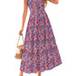 🏖️Summer Sale-50% Off🌷Women's Boho Print V Neck Ruffle Maxi Dress