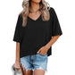 🏖️Summer Cool Deal: ONLY ￡11.99!💃Women's Half Sleeve V-Neck Top with Patchwork Hem