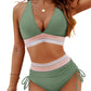 ⏰2026 Summer Hot Sale 60% OFF⏳High Waisted Tummy Control Color Block Bikini Set 🕶️