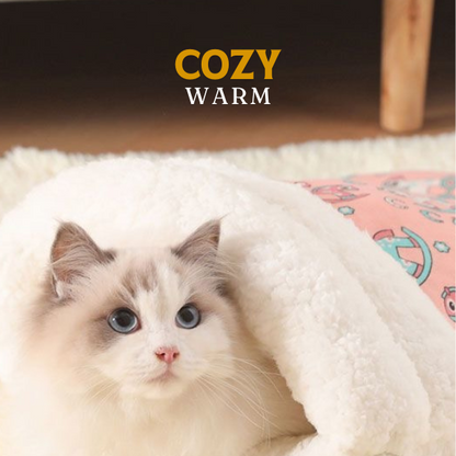 📢📢 40% OFF !! ⏰Plush Cave Cat Sleeping Bag—Cozy Semi-Enclosed Hideout, Limited Stock!