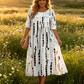 🔥LAST DAY SALE - 49% OFF👗🌸Women’s Elegant Floral Print Round-Neck Long Dress