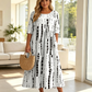 🔥LAST DAY SALE - 49% OFF👗🌸Women’s Elegant Floral Print Round-Neck Long Dress