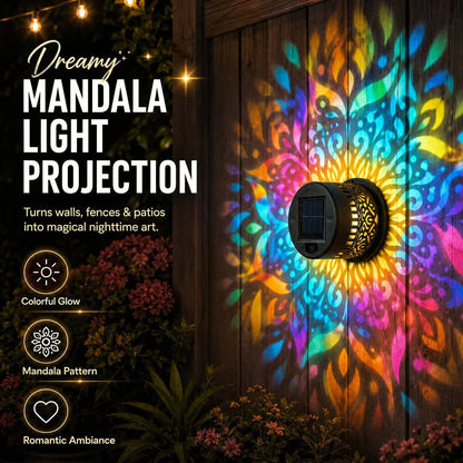 🌀💥Limited Sale -Buy 1 Get 1 Free🌞⏰Solar-Powered Mandala Projector Light, 2-in-1 Floor & Wall Design & IP65 Waterproof Auto On/Off 🌿