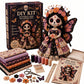 🔥LAST DAY 49% OFF - 🎃Day of the Dead Patchwork Doll DIY Sewing Kit - Handmade Fabric Doll Craft Kit with Floral Details