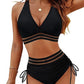 ⏰2026 Summer Hot Sale 60% OFF⏳High Waisted Tummy Control Color Block Bikini Set 🕶️