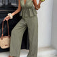 🏖️Limited Time Sale 50% OFF!🌞Women's Striped Tie-Waist Co-ord Set – Sleeveless Blouse & Wide-Leg Trousers 💫🌿  Vintage Boho Style • Casual Commuter Wear • Lightweight & Flowy💃