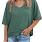 🏖️Summer Cool Deal: ONLY ￡11.99!💃Women's Half Sleeve V-Neck Top with Patchwork Hem