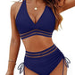 ⏰2026 Summer Hot Sale 60% OFF⏳High Waisted Tummy Control Color Block Bikini Set 🕶️