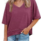 🏖️Summer Cool Deal: ONLY ￡11.99!💃Women's Half Sleeve V-Neck Top with Patchwork Hem