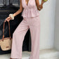 🏖️Limited Time Sale 50% OFF!🌞Women's Striped Tie-Waist Co-ord Set – Sleeveless Blouse & Wide-Leg Trousers 💫🌿  Vintage Boho Style • Casual Commuter Wear • Lightweight & Flowy💃