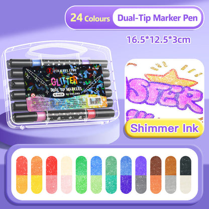 🎄Christmas Gifts 70% OFFF💝Special Price:£7.99!!✨🎁Dual-Tip Glitter Marker Pen