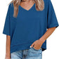 🏖️Summer Cool Deal: ONLY ￡11.99!💃Women's Half Sleeve V-Neck Top with Patchwork Hem