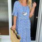🎁2026 Big Sale 70% Off🎁💥Round Neck Polka Dot Print Midi Dress