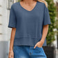 🏖️Summer Cool Deal: ONLY ￡11.99!💃Women's Half Sleeve V-Neck Top with Patchwork Hem