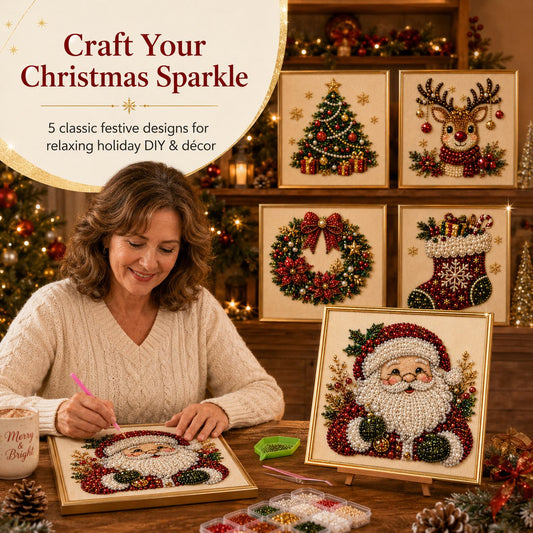 🎄Christmas Sale 60% OFF:ONLY￡7.99‼️🧘Relaxing & Beginner-Friendly - DIY Christmas Pearl Art Craft Kit🖼️ – Stress-Free Handmade Project & Perfect Xmas Gift🎅🎨