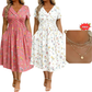 🏖️Summer Hot Sale 65% Off!💃✨Women's V-Neck Floral Print Dress with Twist Waist