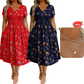 🏖️Summer Hot Sale 65% Off!💃✨Women's V-Neck Floral Print Dress with Twist Waist